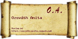 Ozsváth Anita névjegykártya